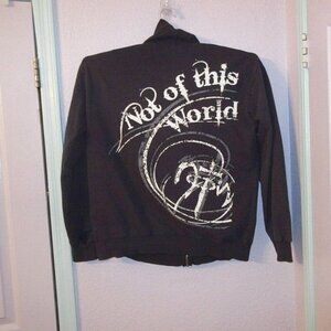Y2K Vintage Not Of This World Hoodie Mens XL Jesus John 2 Side Graphic Religious